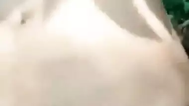 Village girl on grass field in outdoor sex with lover