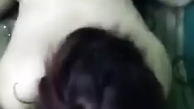 White desi XXX girl have a threesome sex with her husband and his friend MMS