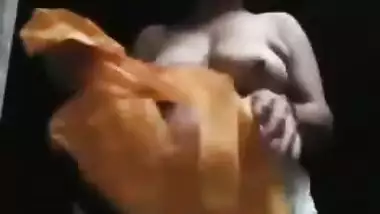 Woman forgets about morality and performs sex striptease on camera