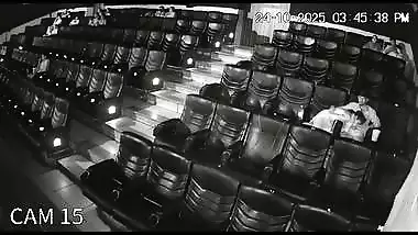 Blowjob in cinema theatre by horny girlfriend