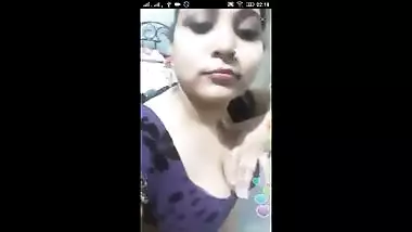 Curvy Busty Big Boobs Bhabi, Strips saree and show her melons ,Then show tummy slutty