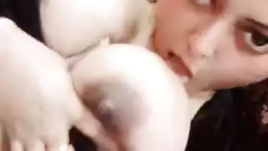 Huge boobs Paki lady selfie videos shared online