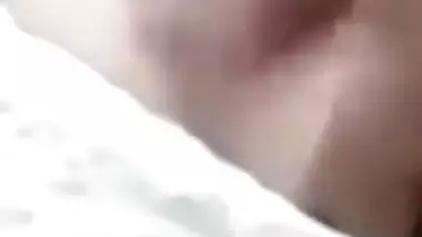 Cute expression during topless boobs show by Indian girl