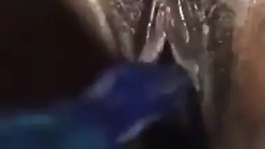 Excited Indian girl needs no sex when blue XXX toy is at hand