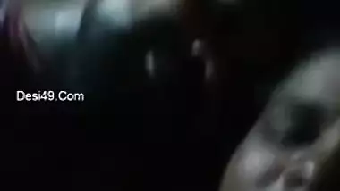 Man plays with his Desi wife's huge boobs in front of XXX camera