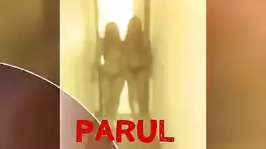 Two eccentric Desi students perform strip XXX show in the corridor