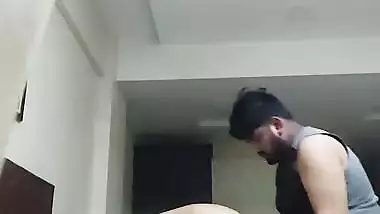 Young guy enjoys hotel sex with his GF in doggy style