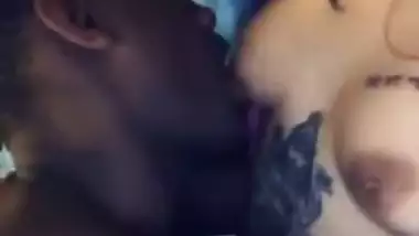 Cutie's nipples are so delicious that the Desi boy can't stop licking them