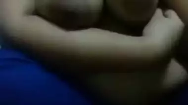 Young woman takes shirt off and exposes saggy boobies in Desi web-show