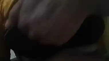 Desi wife big boobs pressing and showing by hubby in different bra 1