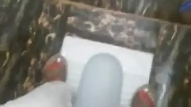 Pee in a Public Toilet indian style on an eco farm - anyone can Come inside - the door unlocke