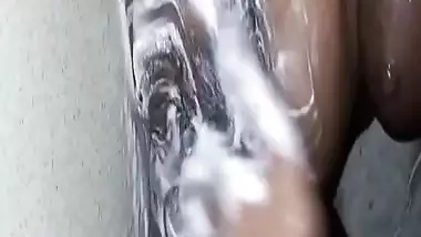 Horny bhabhi masturbating and squirting in bathroom, husband recording