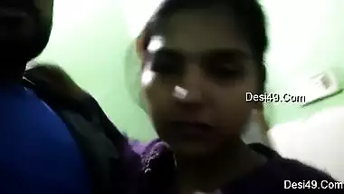 Man kisses his modest girlfriend in India filming them on XXX camera