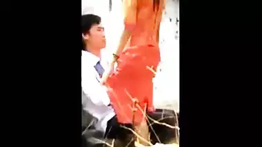 Lustful college pair caught fucking outdoors on hidden web camera